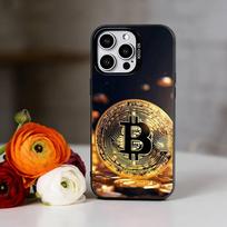 Bitcoin Crypto Phone Case For iPhone 17,16,15,14,13,12,11 Plus,Pro Max,XS,Colorful Silver Phone case Funda Cover iPhone15plus black