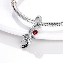 Charms Platabounty Hunter Rose And Revolver Pendants Fit Originalbracelets Charms For Women Jewelry Diy Making Gifts white