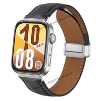 Odinė apyrankė Huawe Watch Fit 4 Pro laikrodžiui Apyrankė Magnetinis užsegimas Apyrankė Huawe Fit4 Fit3 Priedai Pakeičiama juostelė for Huawei Fit 4 Pro gray