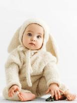 Naujagimio pliušinis zuikučio kombinezonas - Rudens/Žiemos Pirmojo Gimtadienio Foto aprangos rinkinys Newborn (0-1 Month) beveik baltos spalvos