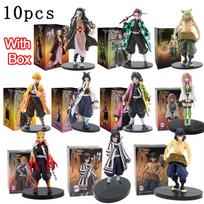 15cm 10style Demon Slayer Anime Action Figures Kamado Tanjirou Nezuko Zenitsu Inosuke Kimetsu No Yaiba Model Playthings designed for Collectors gray