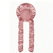 Silky Bonnet with Ties | Wide Circular Brim, Satin Bonnet, for Sleeping Black rožinė