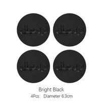 For Jeep Renegade Compass Grand Cherokee Wrangler jk Gladiator 4pcs ABS Electroplating Car Wheel Hub Center Cover  Accessories black