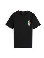TOMMY HILFIGER Marškinėliai 'PALM TREE' tamsiai mėlyna / šviesiai raudona / juoda / balta