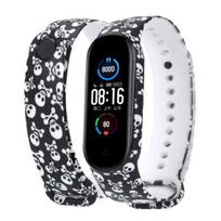 Sportinis dirželis skirtas Xiaomi Mi Band 3 4 5 Silikoninis riešo dirželis, skirtas Mi band 4 Graffiti stiliaus apyrankė Xiaomi Mi Band 6 Priedas For MiBand 5-6 black