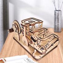 Children's Puzzle 3D Puzzle DIY Stone Thrower Manual Assembly Toy Mechanical Track Model white