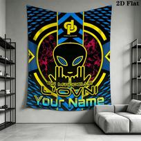 JuL C'est Pas Des Lol Custom Name Wall Tapestry Aesthetic Wall Hanging Printed Fabric Blanket Decorative Tapestries for Bedroom Living Room Home Decor 180cm x 230cm yellow