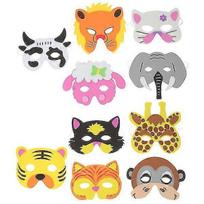 10pcs Animal Face Mask Creative Eva Dress Up Mask Cartoon Mask Preschool Toy Teaching Aids For Children Kids