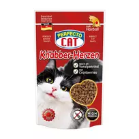 Perfecto Cat skanėstai katėms širdelės Anti-Hairball ir jautiena 50g