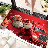 Christmas gift Halloween themed cola beverage Coca Cola carpet is suitable for living room and bedroom doormats office balcony decorative carpet V15 40x60cm( 15x23in )