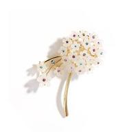 The Elegant Dandelion Brooch Is A Light Luxury and Niche Brooch with Exquisite Diamond-encrusted Brooches white