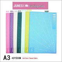Junesix A3 Cutting Mat: 3MM Thick, Scaled, for Paper & Rubber Stamp Carving. Black blue