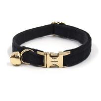 Personalized Soft Pet Choker Custom Name Phone Number Golden Buckles Adjustable Velvet Kitty Neckband Small Dog Identity Jewelry S juoda
