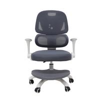Ergonominė vaikiška darbo kėdė su pakoju, sukama, reguliuojama, pilka