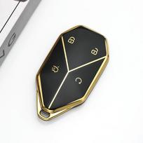 4 Buttons TPU Remote Control Keyless Protect Cover Accessories For BYD Leopard 5 Titanium 3 Leopard 8 DENZA B5 B8 Car Key Case gold edge key cover