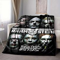 Custom 1pc Rammstein Metal Music Poster Blanket, Soft And Comfortable Blanket, Casual Warm, Camping Travel Blanket, Birthday Gift Q9122009 80cmx120cm gray