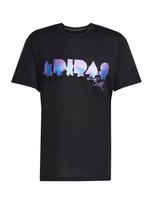 ADIDAS SPORTSWEAR Sportiniai marškinėliai 'Adidas x Jeremy Scott' neoninė mėlyna / neoninė violetinė / juoda