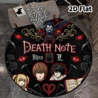 Death Note Round Area Rug Carpet Rug For Living Room Bedroom Sofa Playroom Decor Nonslip Floor Mat 80cmx80cm gray