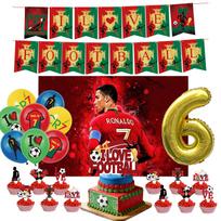 Football Player Theme Party Decoration Soccer Cr&7 Superstar Party Supplies Plate Cup Balloon Banner Paper Backdrop Party Gift