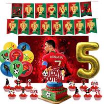 Football Player Theme Party Decoration Soccer Cr&7 Superstar Party Supplies Plate Cup Balloon Banner Paper Backdrop Party Gift