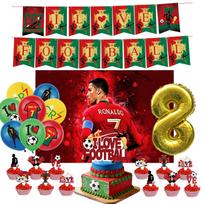Football Player Theme Party Decoration Soccer Cr&7 Superstar Party Supplies Plate Cup Balloon Banner Paper Backdrop Party Gift