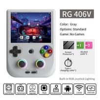 ANBERNIC RG406V Retro delninė žaidimų konsolė 4  IPS jutiklinis ekranas Android 3D Hall tipo vairasvirtė 5500mAh Vaizdo grotuvas 1080p DP išvestis pilka spalva