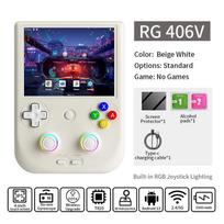 ANBERNIC RG406V Retro delninė žaidimų konsolė 4  IPS jutiklinis ekranas Android 3D Hall tipo vairasvirtė 5500mAh Vaizdo grotuvas 1080p DP išvestis balta