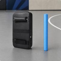 Compact Basketball Training Board with Back Hand Grips for Defensive Maneuvers gray