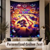 Custom Text Printed Tapestry The Amazing Digital Circus Pattern Large Wall Hanging Indoor Room Decor 100cmx150cm