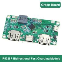 IP5328P dvigubas USB 18650 akumuliatoriaus įkroviklio lobis Tpye-c nuo 3,7 V iki 5 V 9 V 12 V Padidinkite greito greitojo įkroviklio grandinės plokštės QC2.0 QC3.0 2pcs žalia