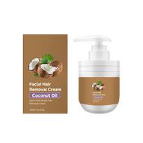 Coconut Oil Facial Hair Removal Cream, Gentle Quick Facial Depilatory Cream, Nourishing Moisturizing Hair Remover, Smooth Soft Skin, Easy At Home Use white