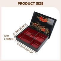 Bento Box Food Container with Lid, 5 Compartments for Serving Lunch And Snacks S black