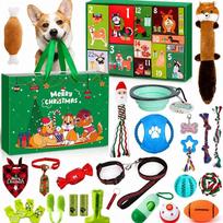 Christmas Pet Countdown Blind Box Dog Toy With Plastic Material For Holiday Gift And Cat Play Dog Toy A blue