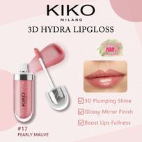 KIKO MILANO 3D HYDRA LIPGLOSS 01/35/20/32/17, 3D Glossy High Shine, Moisturizing Plumping, Lightweight Non-Sticky, Long-Lasting, 6.5ml/0.21 Fl Oz. 17 PEARLY MAUVE