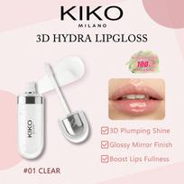 KIKO MILANO 3D HYDRA LIPGLOSS 01/35/20/32/17, 3D Glossy High Shine, Moisturizing Plumping, Lightweight Non-Sticky, Long-Lasting, 6.5ml/0.21 Fl Oz. 01 CLEAR