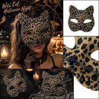 Leopard Print with Ears and for Halloween Costume Party Masquerade One Size brown
