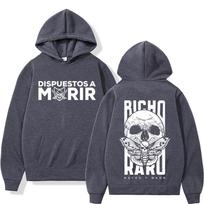 Rapper NATOS WAOR Bicho Raro Negra Skeleton 2025 Gothic Hip-hop Long-sleeved Harajuku Hoodie Winter Man Woman Classic Sweatshirt XXXL rožinė