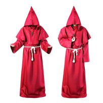 Priedai Mirties Dvasios Cosplay Kostiumai Ragana Būrėjas Apsiaustas Kunigo Drabužiai Viduramžių Helovino Kostiumas L raudona