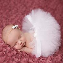 Children's European & American Tutu Skirt - Puffy Baby Photography Costume Style 2 Newborn white
