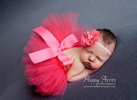 Children's European & American Tutu Skirt - Puffy Baby Photography Costume Style 2 Newborn pink