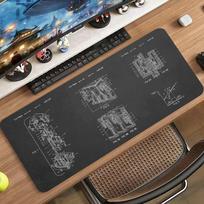 Mechanical Blueprint Sketch Large Mouse Pad Non Slip Rubber Desk Mat For Gaming Keyboard Mouse Office Desktop Setup 800x400x2mm