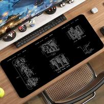 Mechanical Blueprint Sketch Large Mouse Pad Non Slip Rubber Desk Mat For Gaming Keyboard Mouse Office Desktop Setup 800x400x2mm