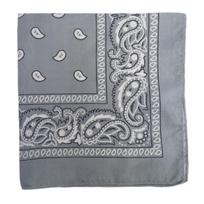 Paisley Cashew Flower Scarf: Polyester Outdoor Bandana, Hip Hop Street Dance Headband, All-Cotton Cycling Accessory 55x55 cm šviesiai pilka spalva