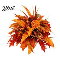 Autumn Harvest Yard Ornaments Artificial Fall Floral Arrangement with Garden Stake Flower Theme Outdoor Decorations Bouquet Ferns Berries Decor for B red