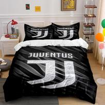 Black and White Juventus Logo Bedding Set (1 duvet cover, 2 pillowcases, duvet not included) sofas 200x220cm