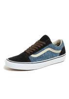VANS Sportbačiai be auliuko 'Old Skool' tamsiai (džinso) mėlyna / juoda / balta