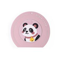 Silicone Floor Drain Cover Anti-Odor Anti-Insect Floor Drain Mat Anti-Blocking Cartoon Panda Sewer Filter Pad Pink gray