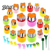 Bento Vegetable Cutters Fruit Cutters Cookie Mold Embossing Stainless Steel Set Mini Food Grade Reusable DIY Baking Kitchen Tools A