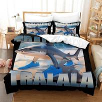 AI Brainrot Tung Tung Sahur  3D Printed Duvet Case Pillowcase Bedding Set Twin Full Queen King Size for Bedroom Decor 100x135cm gray