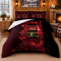 DOOM Pattern Bedding 3Pcs Set Bed Sheet And Pillowcases For Indoor Bedroom 135cmx200cm